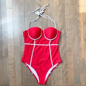 Red One Piece Bathing Suit